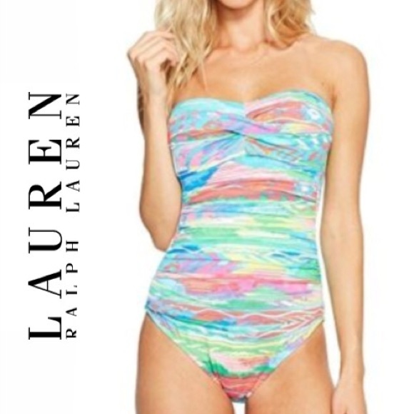 ralph lauren bandeau swimsuit